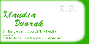 klaudia dvorak business card